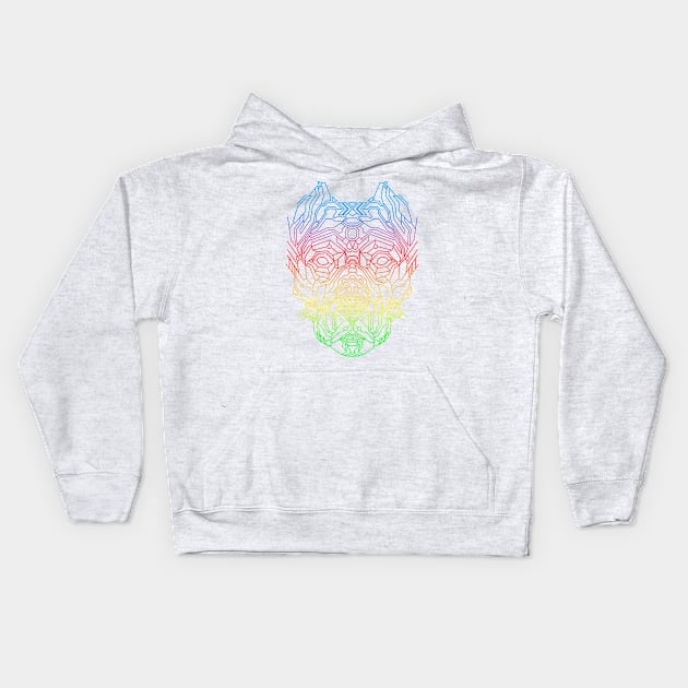 Pitbull Geometry Drawing Kids Hoodie by affan2fly